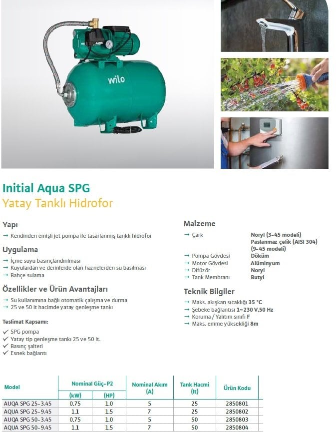 Wilo Aqua SPG 25-3.45 Hidrofor